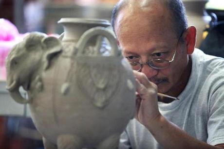 Yary Livan, a Cambodian refugee, won a National Heritage Fellowship for his ceramics work. 
