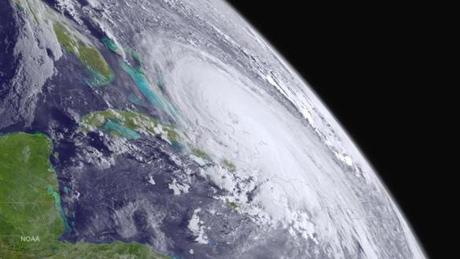 Hurricane Joaquin was seen over the Bahamas in the Atlantic Ocean on Thursday.

