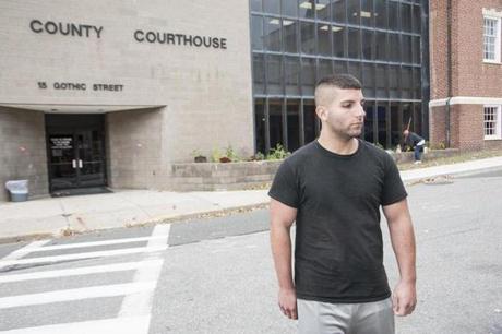 Jesse Carrillo left the Hampshire County Superior Courthouse following his arraignment. He was released on $25,000 cash bail.
