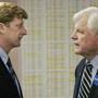 US Congressman Patrick Kennedy (left) and his father, US Senator Edward Kennedy in Pawtucket, R.I. in 2006.