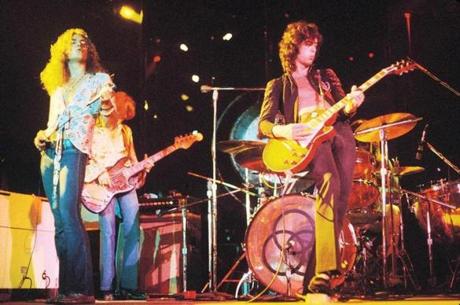 Members of the rock group Led Zeppelin (L-R) Robert Plant, John Paul Jones, Jimmy Page and John Bonham are shown in this undated publicity photograph.
