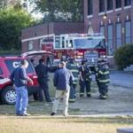 Firefighters were on the scene at Franklin Elementary School in Newton on Friday.
