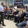 Ohio Governor John Kasich, a Republican presidential candidate, spoke in Stratham, N.H., on Friday.