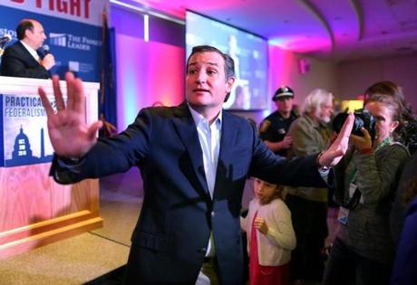 Republican Senator Ted Cruz of Texas campaigned for president in New Hampshire earlier this month.
