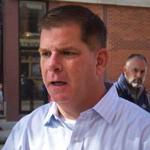 Boston Mayor Martin J. Walsh greeted a spectator at Sunday?s Columbus Day Parade. He wouldn?t say Sunday whether he thought city councilors should vote on a pay-raise proposal.