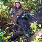 Tammy Miller, 46, of Fairfax, Vt., is a bow hunter who earlier this month shot a 931-pound bull moose, setting an archery record in Vermont.