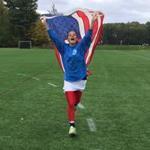 Casey Dunne waved a US flag as she ran across a field at Noble and Greenough School on Friday, shortly before her death.
