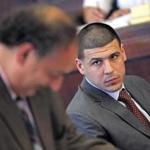Aaron Hernandez appeared at a court hearing at Suffolk Superior Court in Boston on Tuesday.