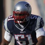Linebacker Jerod Mayo has played just 72 of the Patriots? 273 defensive snaps this season.