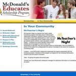  McDonald?s promotes McTeacher?s nights as popular fund-raisers for schools, but some do not like the association of teachers with fast food.