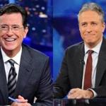 From left: Stephen Colbert in September, and Jon Stewart in 2011.