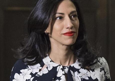 Huma Abedin arrived to speak to the House Select Committee on Benghazi on Capitol Hill in Washington. 
