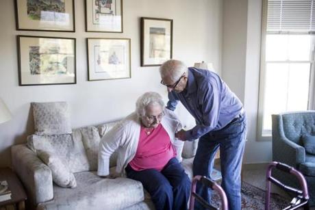 Sumner Richman took care of his wife, Joyce, in their apartment in North Oaks, Minn.

