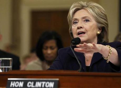 Hillary Clinton testified before the House Select Committee on Benghazi in Washington, D.C., on Thursday. 
