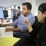 oftware engineers Laxman Kandlakunta (left) and Sharna Bahrani (both cq) discuss work at the Wayfair Lab. Wayfair, an online furnishings retailer, runs Wayfair Labs, a sort of on the job training initiative for recent college grads who have potential as programmers.
