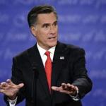 Then-Republican presidential candidate Mitt Romney spoke during the first presidential debate with President Barack Obama in 2012. 