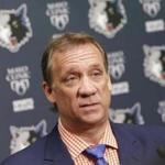 Minnesota Timberwolves coach Flip Saunders addresses the media during an NBA basketball news conference, Wednesday, June 24, 2015 in Minneapolis. The Timberwolves have the No. 1, 31st and 36th picks in the NBA draft. (AP Photo/Jim Mone)