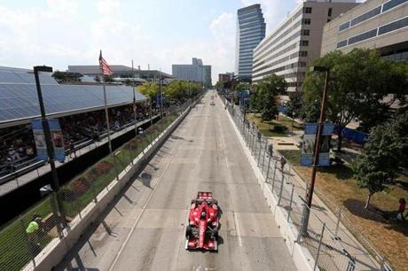 A lone car led the field during the Grand Prix of Baltimore in 2013.

