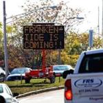 A sign on Morrissey Boulevard in Dorchester warned drivers of possible tidal flooding on the roadway. 