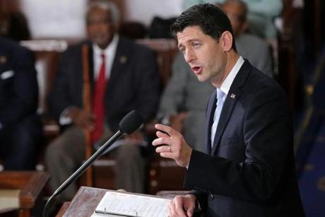 Rep. Paul Ryan spoke to the US House after being elected as the speaker on Thursday. 
