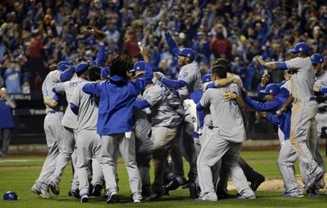 The Royals celebrated after winning the franchise?s first World Series since 1985.
