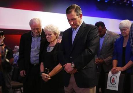 Senator Ted Cruz of Texas, at a religious rally in Iowa in August, has intensely courted evangelicals.
