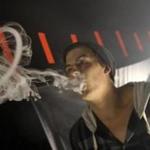 Carson Perkins blew a vapor jellyfish while doing tricks at DeJa Vapes in Quincy. 
