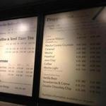 A menu board showing calorie counts hung at a Starbucks in New York.