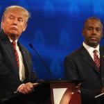 Donald Trump (left) holds a narrow lead over Ben Carson in the Republican presidential primary field, according to a new WBUR poll.
