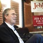 Republican Presidential candidate and former Florida Governor Jeb Bush spoke during an interview on his campaign bus in Portsmouth, N.H. 