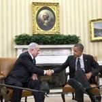 President Barack Obama met with Israeli Prime Minister Benjamin Netanyahu in the Oval Office Monday. 