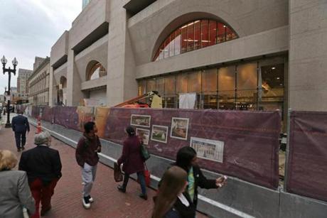 The Boston Public Library?s Johnson Building is in the midst of a $78 million renovation to improve its appearance and functionality.
