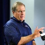 Foxboro-11/11/15- The New England Patriots practiced for their upcoming game with the Giants on Sunday. Coach Bill Belichick speaks at his weekly press conference. Boston Globe staff photo by John Tlumacki(sports)