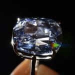 ASotheby's employee displayed the rare Blue Moon diamond during a preview in Geneva, Switzerland. 