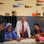 Education Secretary Arne Duncan spent time with students at Burke High School in Dorchester.