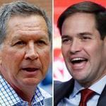 Democratic insiders said the strongest Republicans in the general election would be Governor John Kasich of Ohio (left) and US Senator Marco Rubio of Florida.
