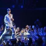 Justin Bieber performing in Norway in October. 
