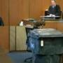 The green recycling bin that Philip Chism allegedly used to move Colleen Ritzer from the school to the woods was seen in court on Wednesday.