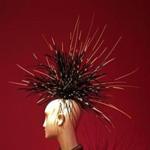 A headpiece at ?Native Fashion Now? at Peabody Essex Museum.