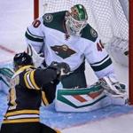 Loui Eriksson beats Wild goalie Devan Dubnyk for the third time, giving the Bruins a 4-2 lead in the third.