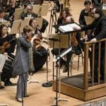 Isabelle Faust and Andris Nelsons performing with the Boston Symphony Orchestra on Thursday.
