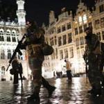 Police on Monday patrolled the Brussels square Grand Place, which is normally thronged with shoppers.