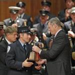 Saugus firefighter Gregory Cinelli received an Excellence in Leadership Award from Governor Charlie Baker Monday.