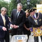 Lieutenant Governor Karyn Polito, seen here at an event celebrating a State House time capsule, is often at Governor Charlie Baker?s side. 
