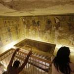 Tourists at the tomb of King Tut in the Valley of the Kings. 