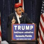 Donald Trump at a campaign rally in Sarasota, Fla.