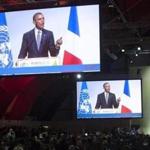 President Obama was among more than 150 world leaders at the talks in France, the largest such gathering in history. 
