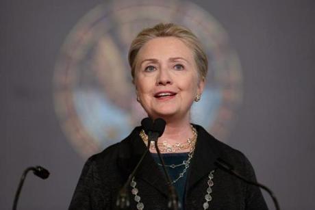 Hillary Clinton, then secretary of state, spoke at Georgetown University in October 2012.
