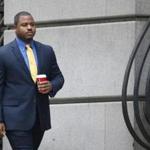 William Porter, one of six Baltimore city police officers charged in connection to the death of Freddie Gray, arrived at a courthouse for jury selection in November.