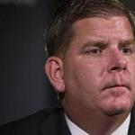 Boston Mayor Marty Walsh spoke during an interview with reporter Joshua Miller during the Boston Globe's Political Happy Hour at Suffolk University. 